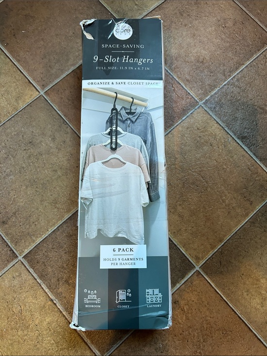 Other - Space-Saving 9-Slot Hangers 6-Pack | Black | Closet Organizer